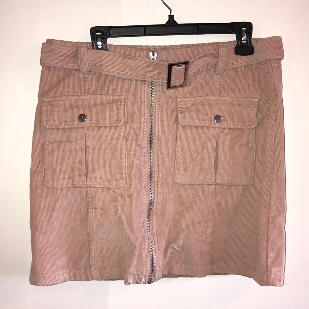 Pink Corduroy Skirt